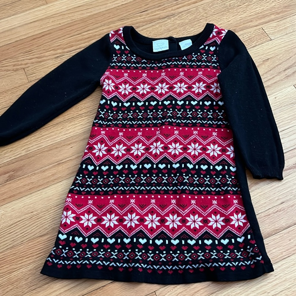 Girls toddler Christmas sweater dress